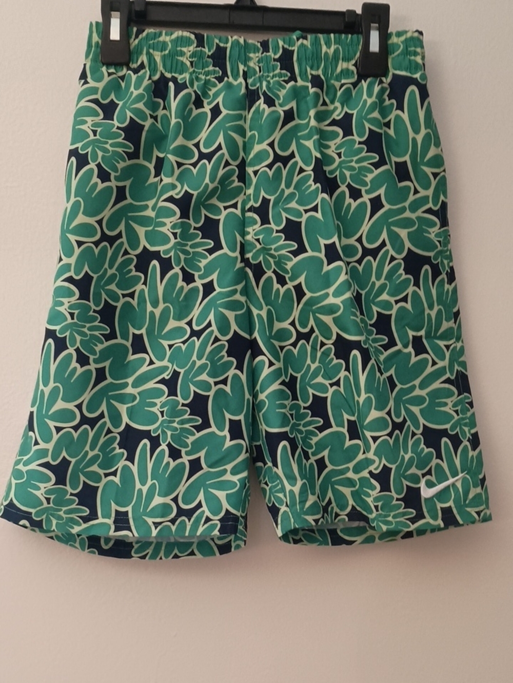 Nike Kids Green Floral Swim Trunks